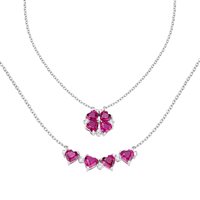 Collana Amen Donna Quadricuore in Argento Zircone CLPMHBR - CLPMHBR